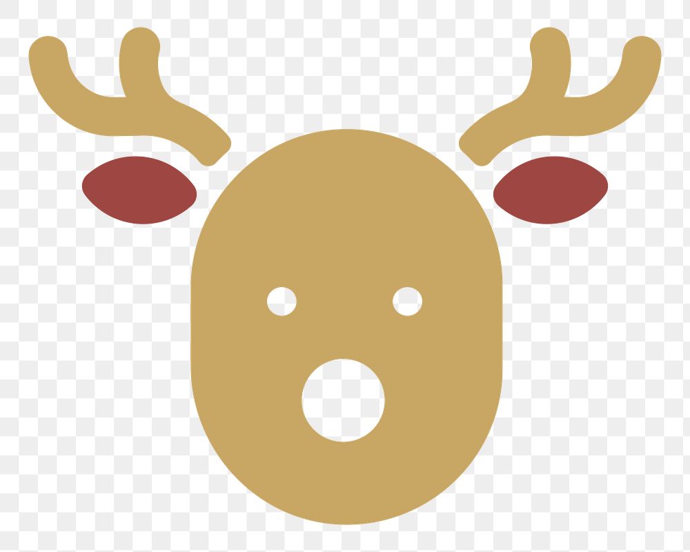 PNG Reindeer Christmas holiday  icon illustration sticker, transparent background