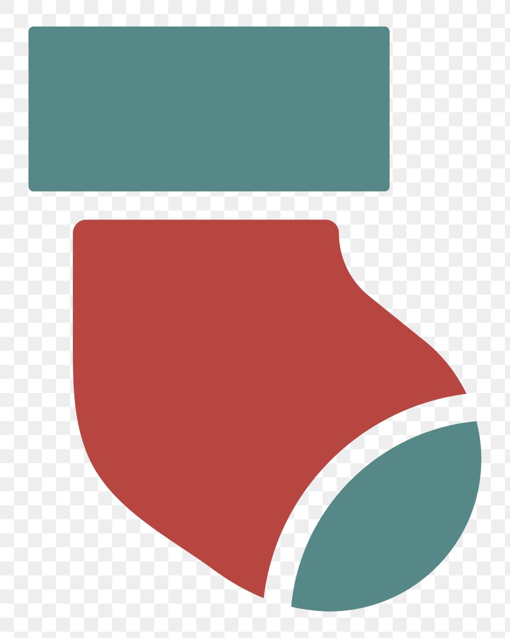 PNG Christmas stocking icon  illustration sticker, transparent background