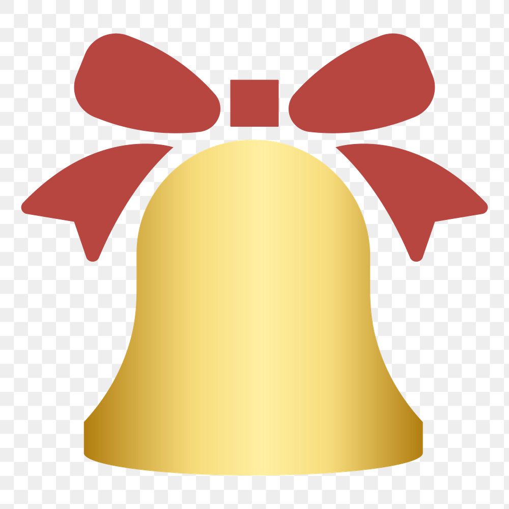 PNG Christmas bell icon  illustration sticker, transparent background