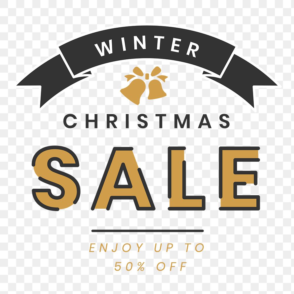 Christmas sale badge png, transparent background