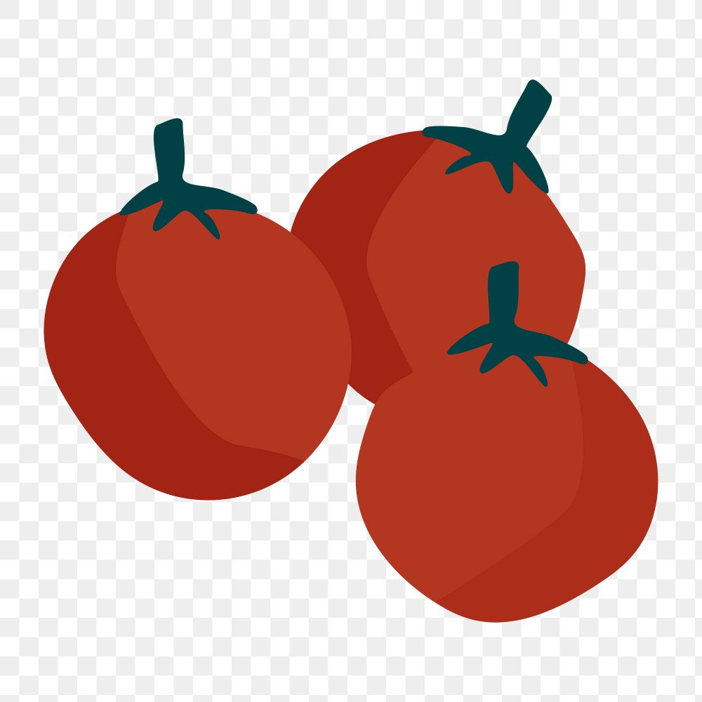 Png red fresh tomatoes sticker, transparent background