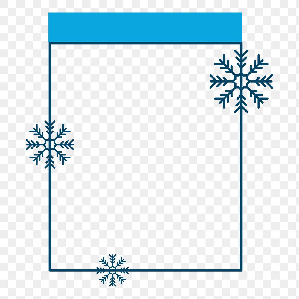 Png winter frame element, transparent background
