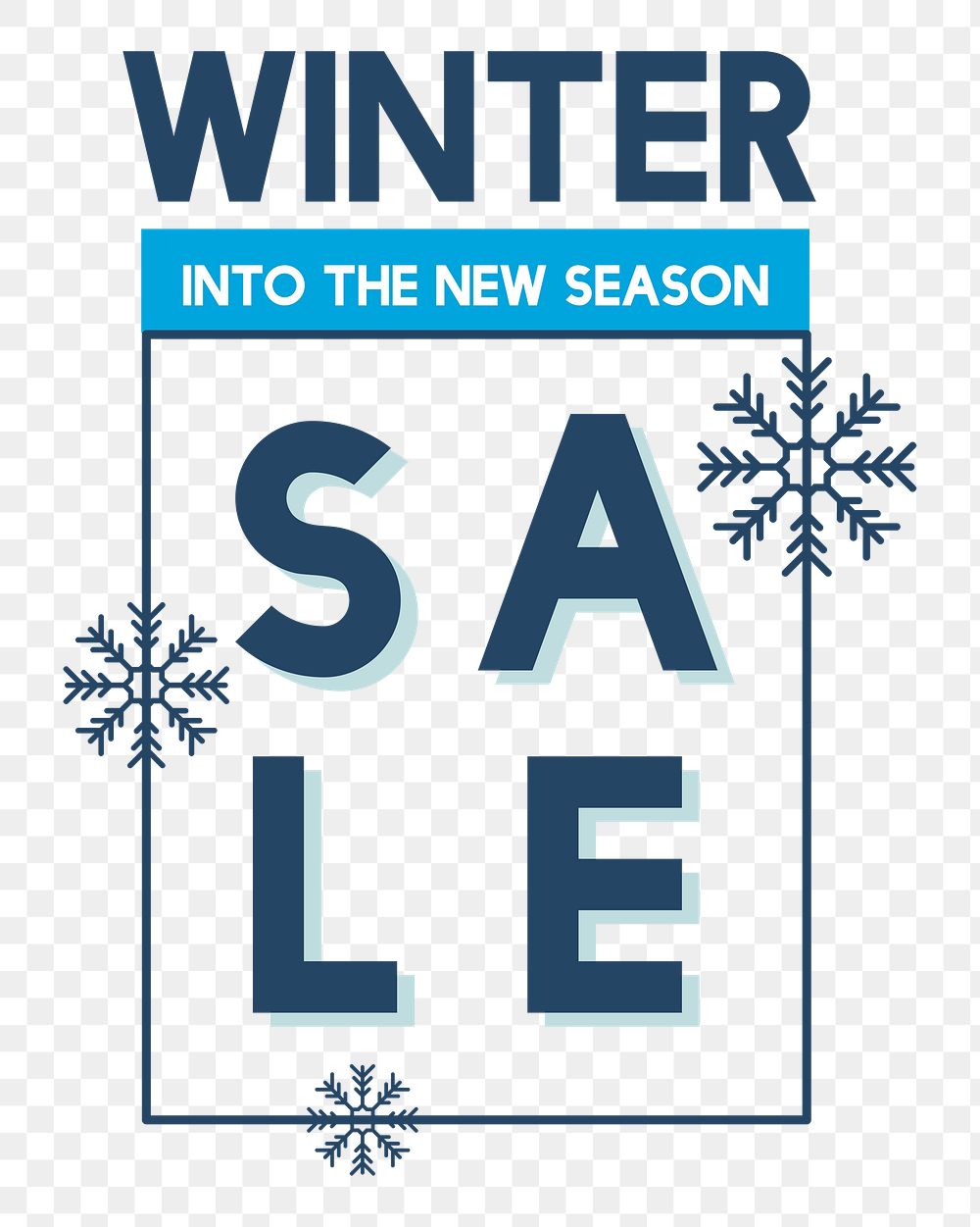 Png Winter sale into the new season element, transparent background