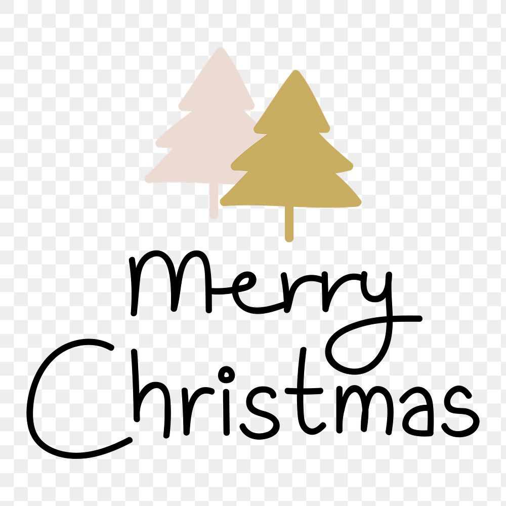 Christmas typography png, transparent background