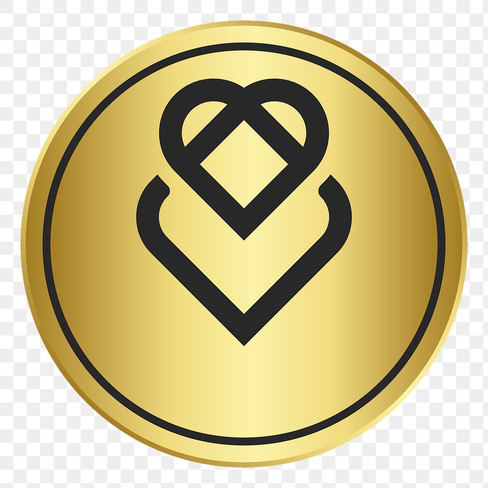 Png gold branding logo design element, transparent background