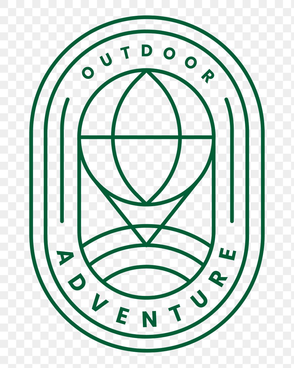 Outdoor adventure png badge, transparent background