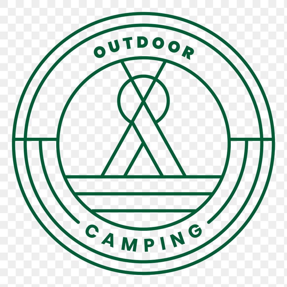 Outdoor adventure png badge, transparent background
