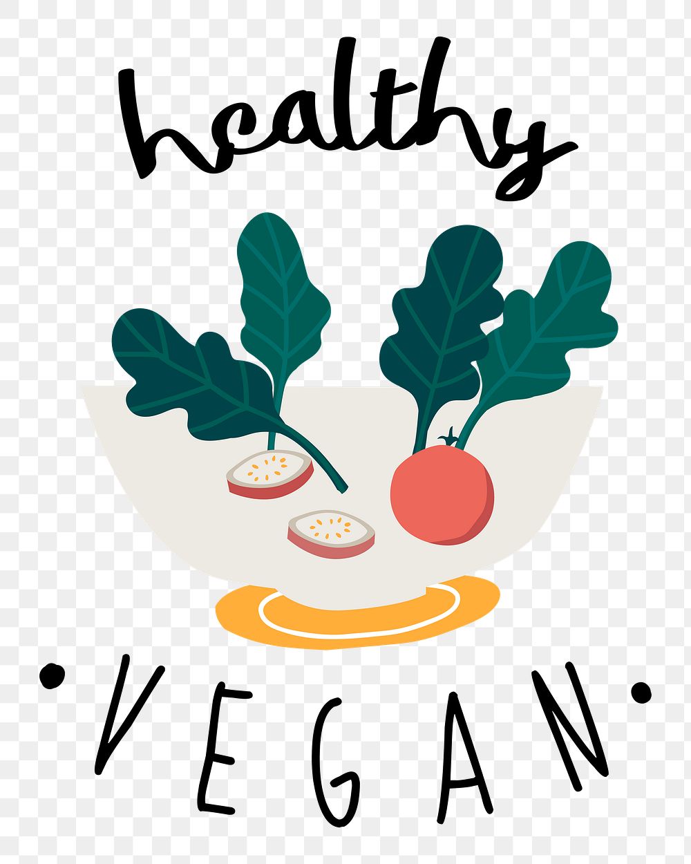Healthy vegan png sticker, transparent background