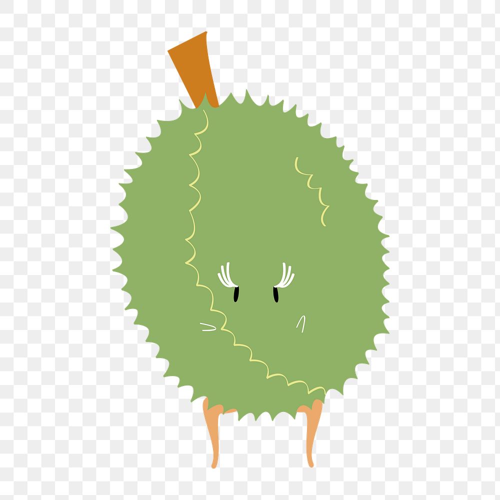 Png durian cartoon character element, transparent background