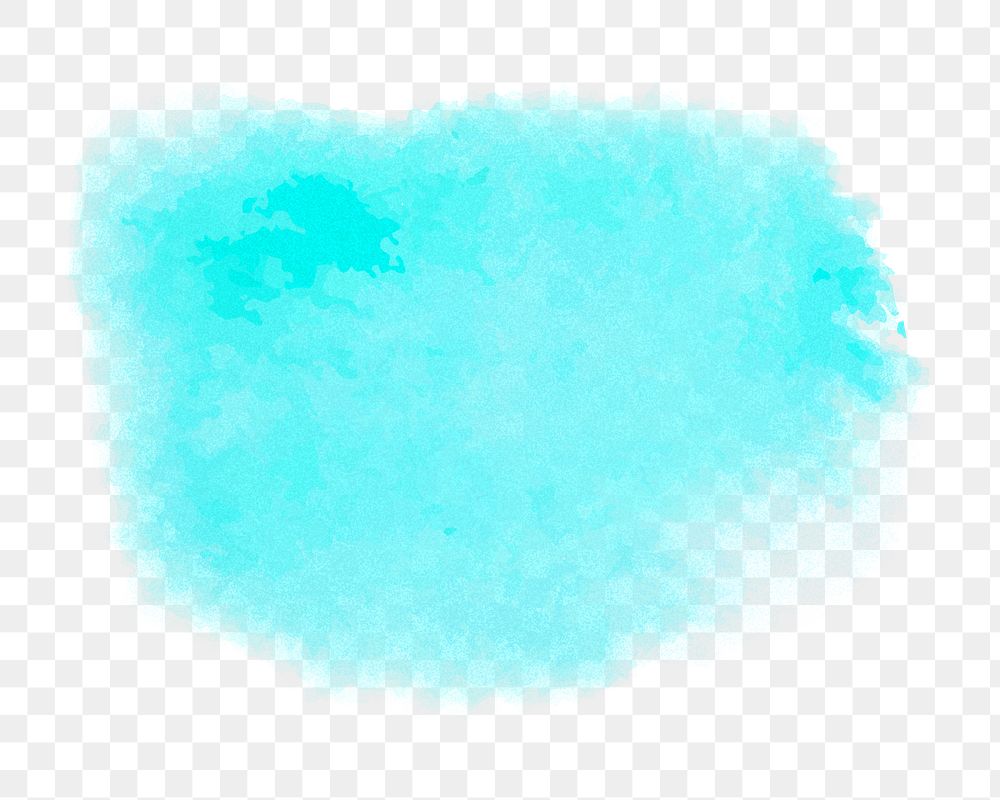 Png blue watercolor design element, transparent background