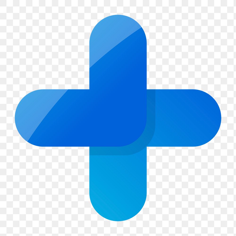 Blue cross symbol icon png, transparent background