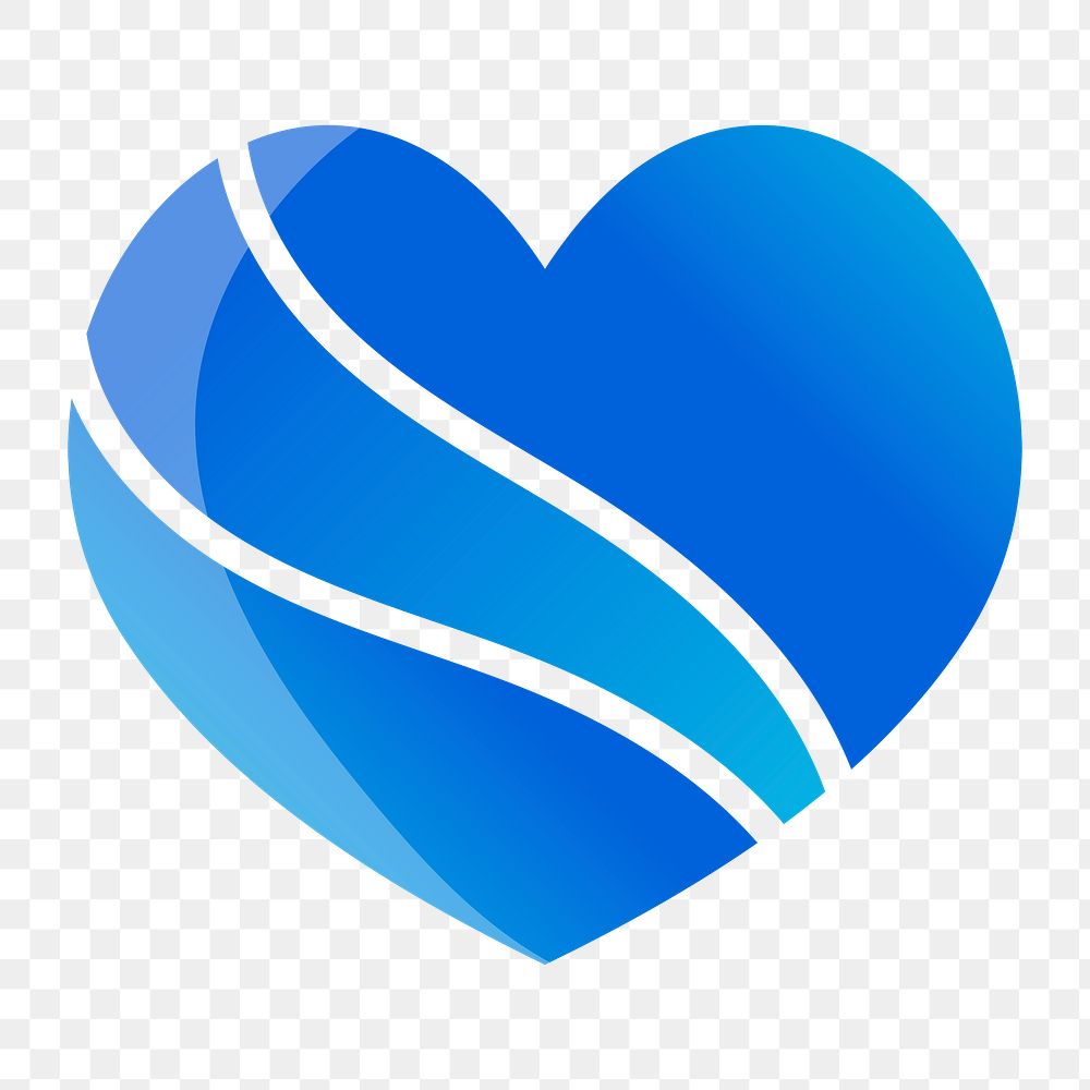 Blue heart icon png medical care,  transparent background 