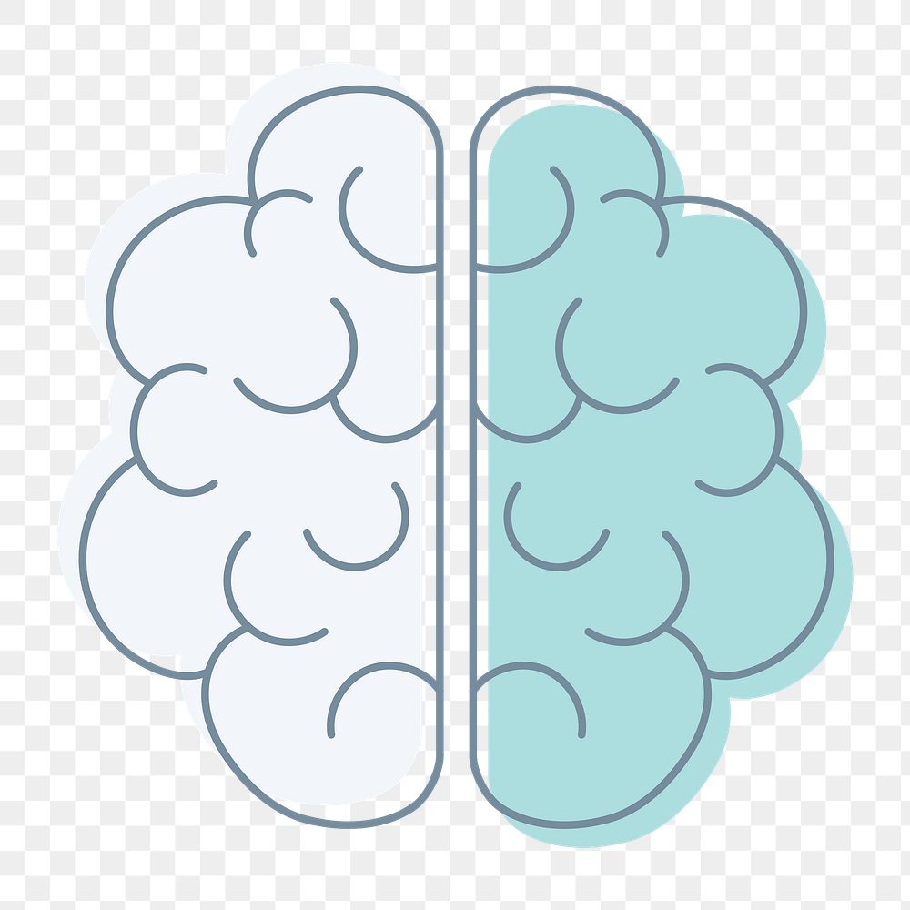 Human brain icon png,  transparent background 