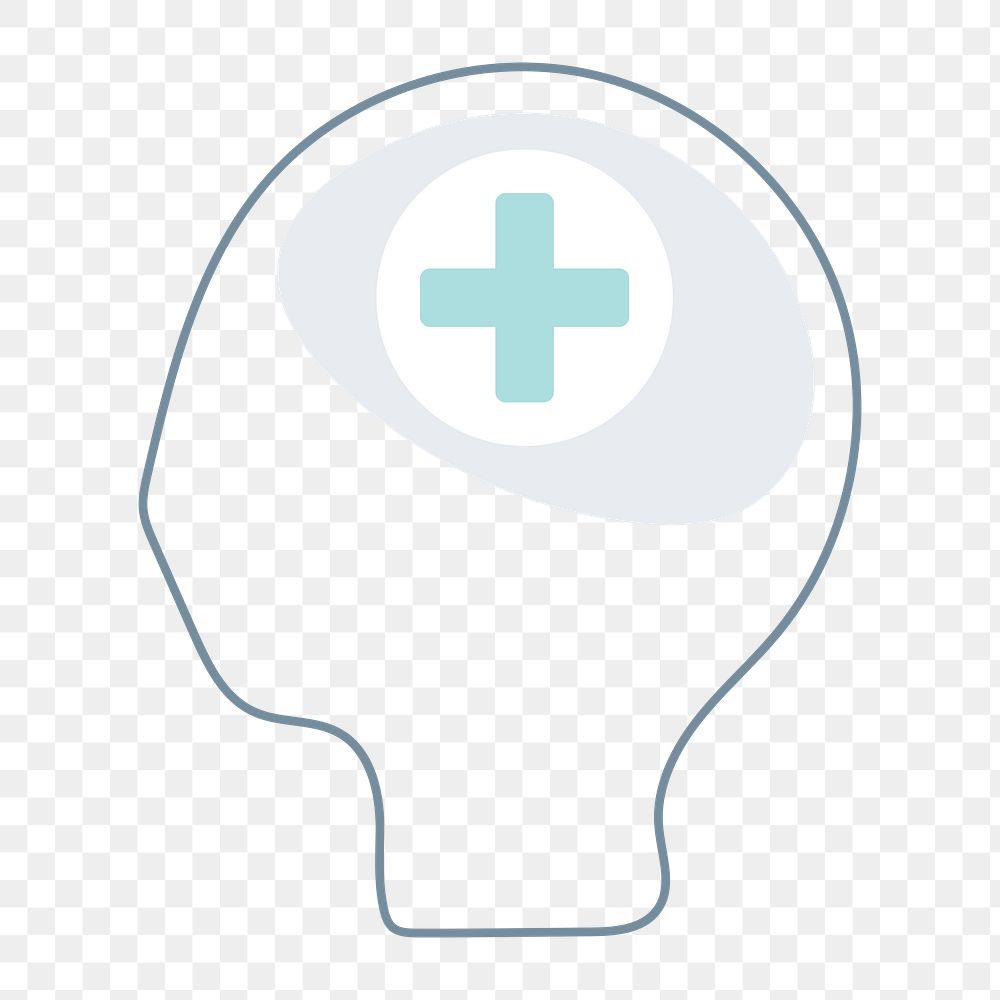 Positive thinking icon png, mental health illustration on transparent background