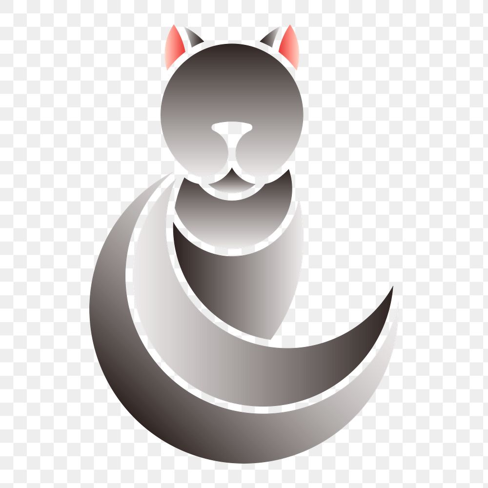 Png Cute cat animal design element, transparent background