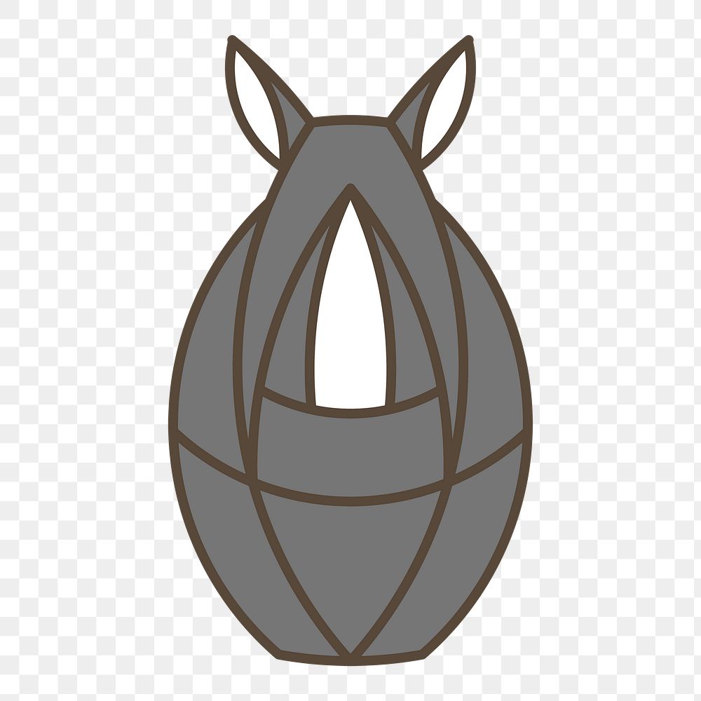 Png Cute rhino geometrical animal element, transparent background