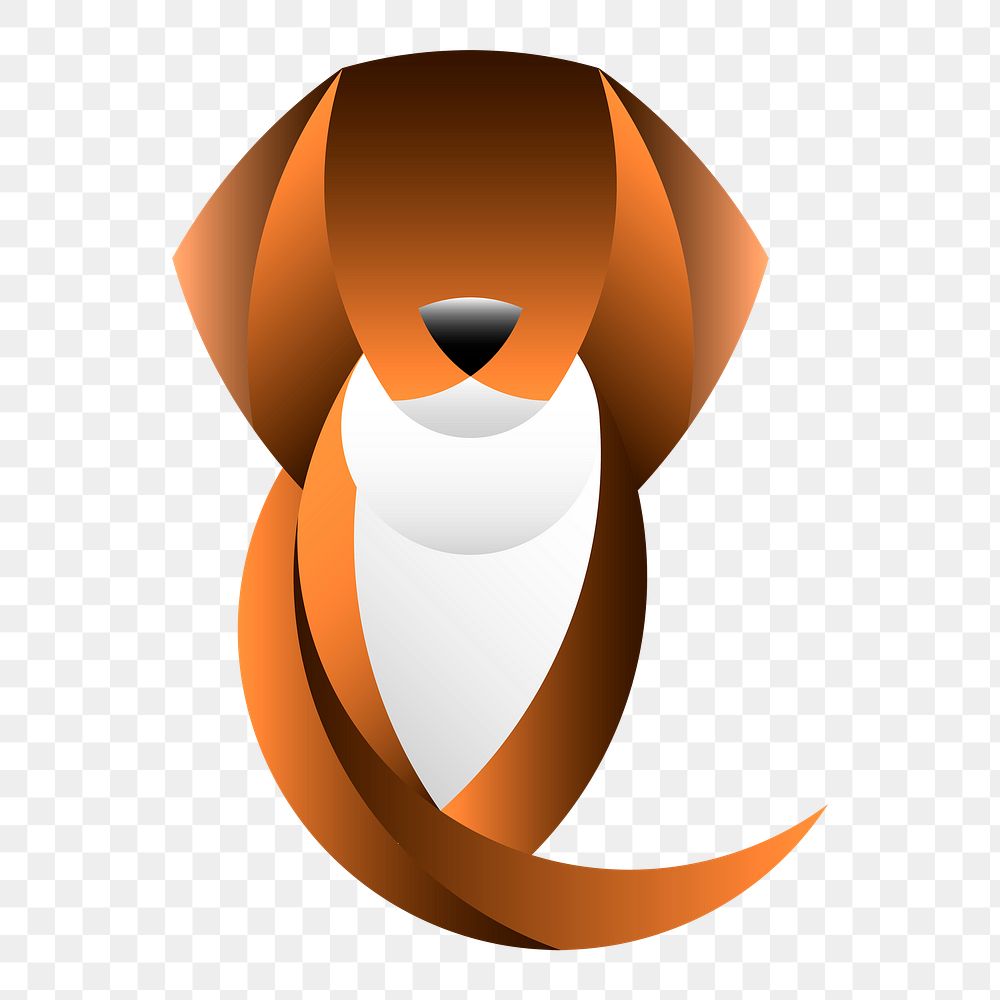 Png Dog geometrical animal design element, transparent background