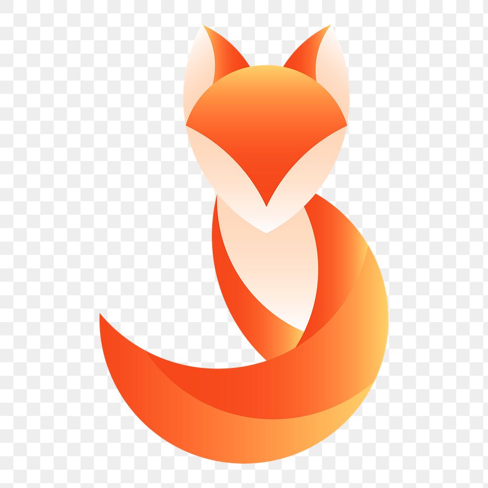 Png Fox geometrical animal design element, transparent background