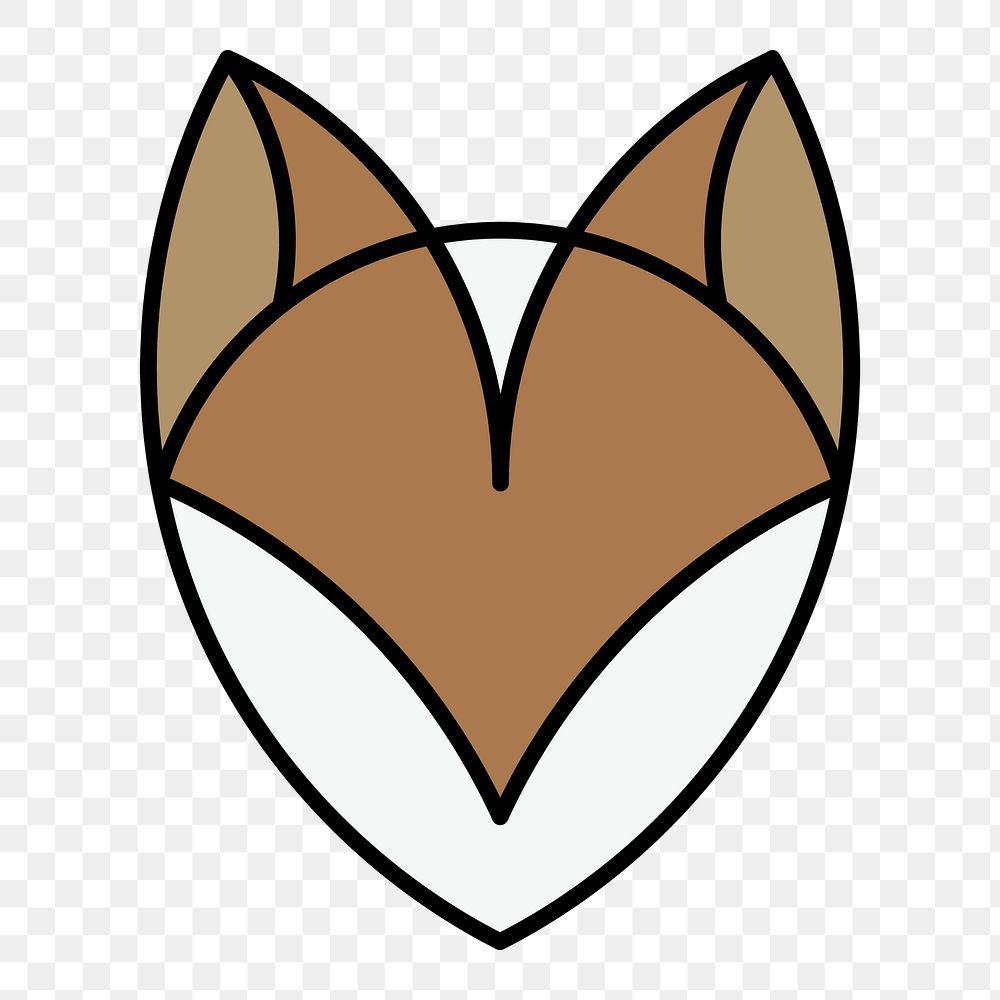 Png Linear illustration of a fox's head element, transparent background