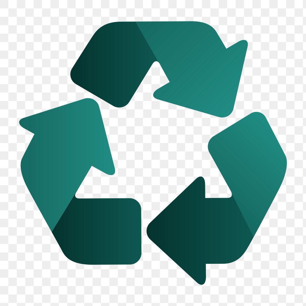 Recycle symbol icon png, environmental conservation illustration on  transparent background 