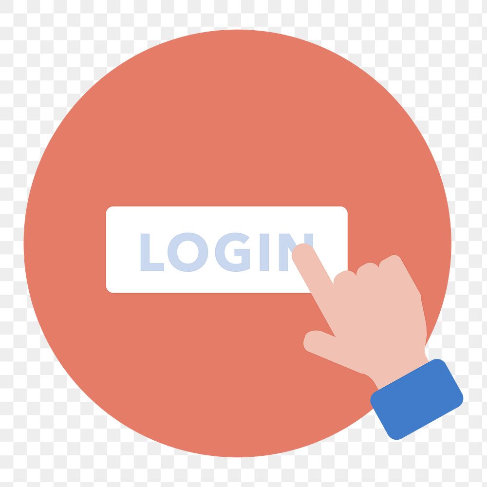Login png icon, transparent background