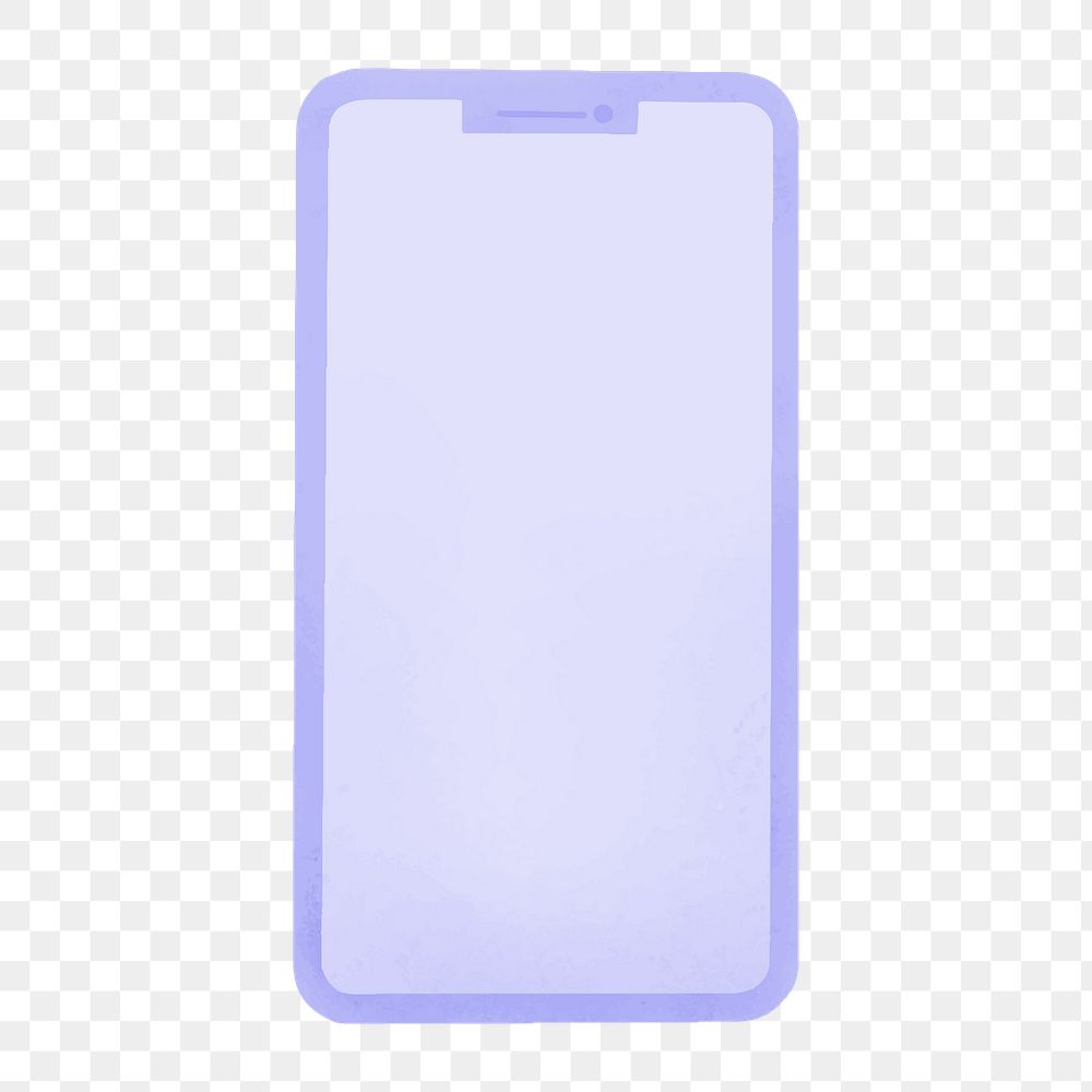 Mobile phone icon png, digital device illustration on  transparent background 