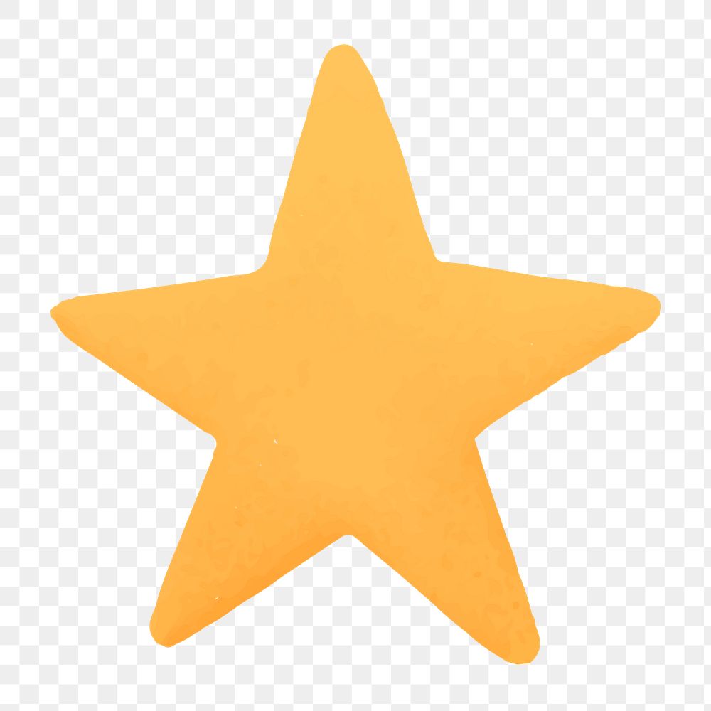 Favorite icon png, star shape illustration on  transparent background 