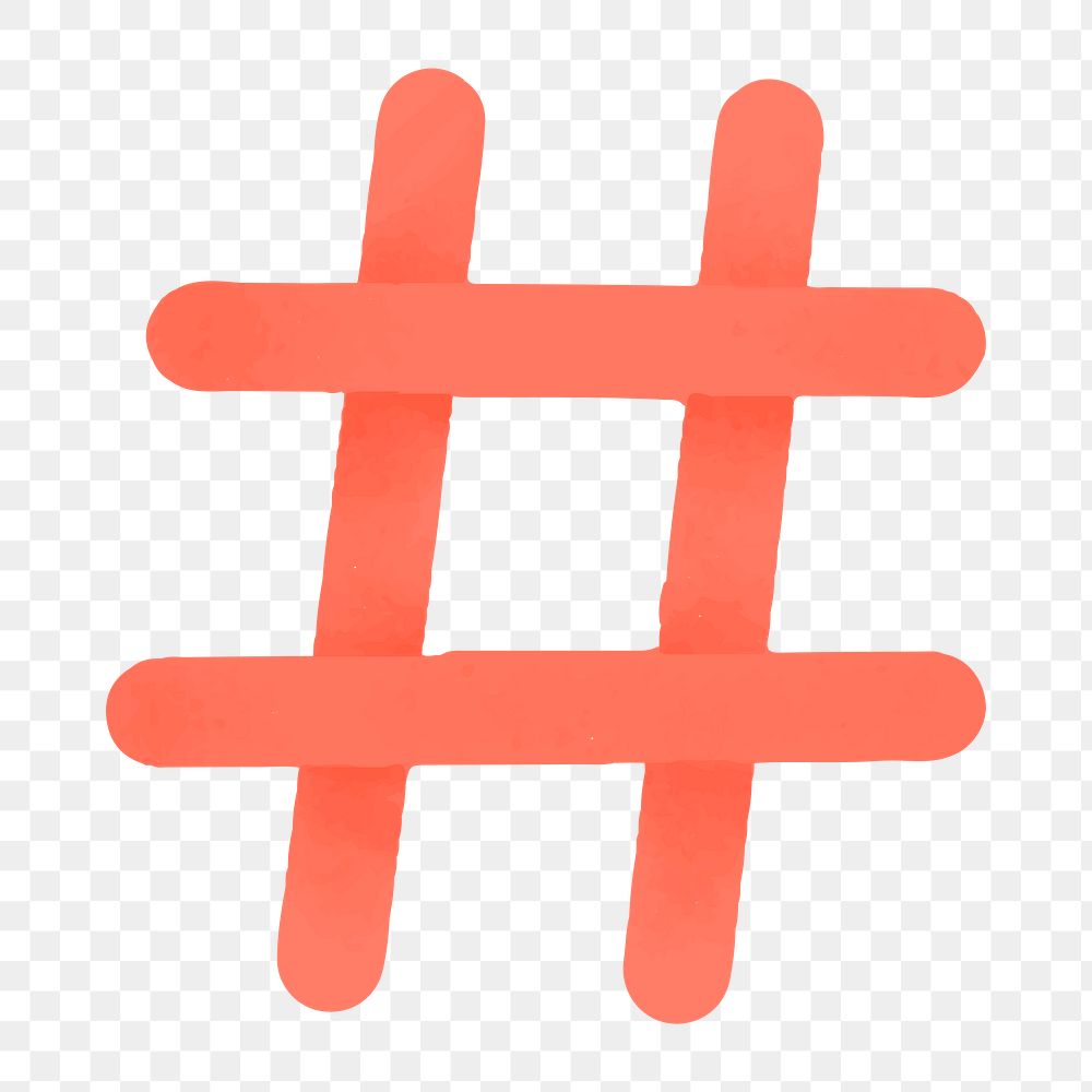 Hashtag icon png,  transparent background 