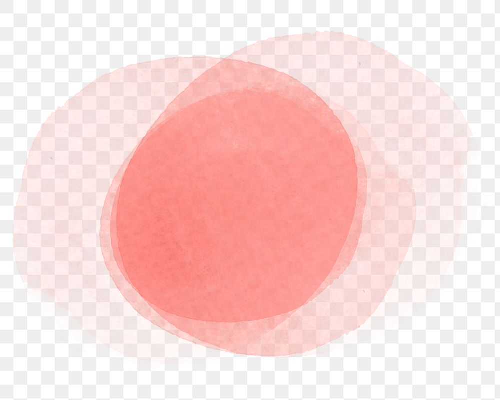 Png pink abstract paint circle element, transparent background