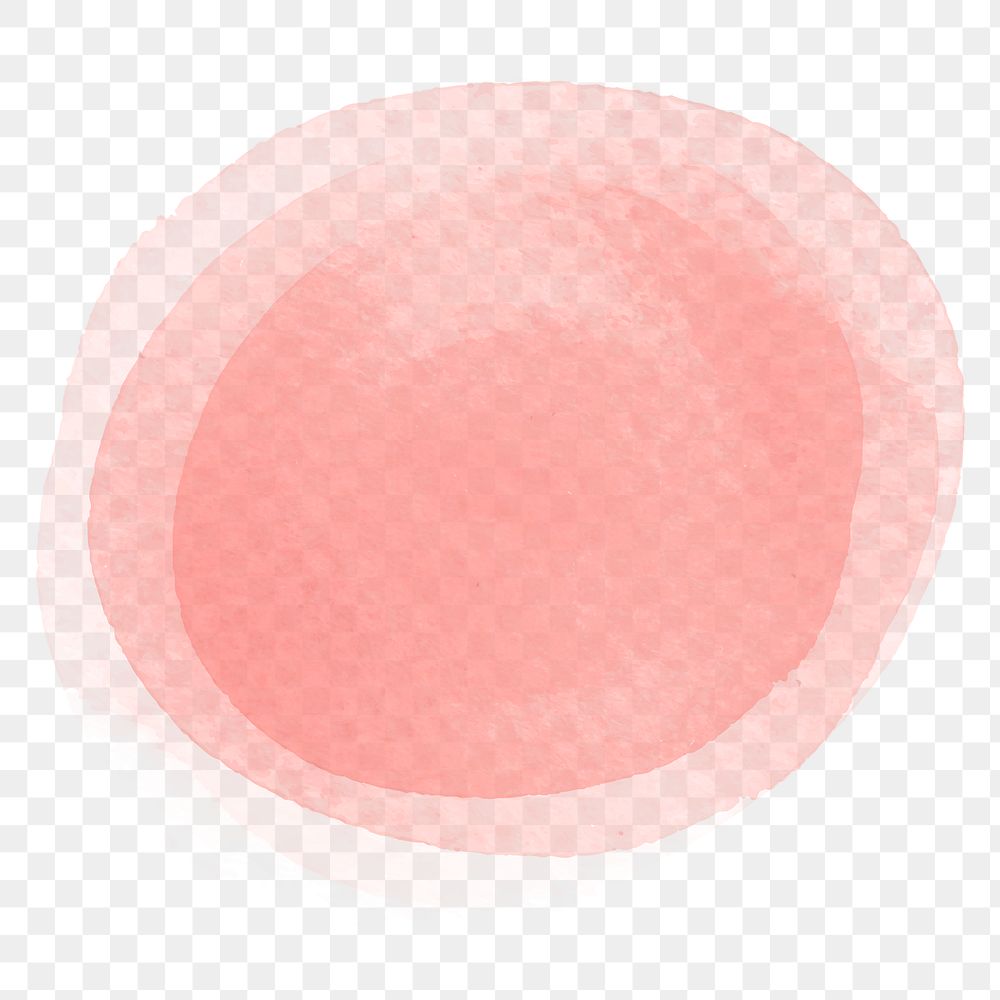 Png pink abstract paint circle element, transparent background