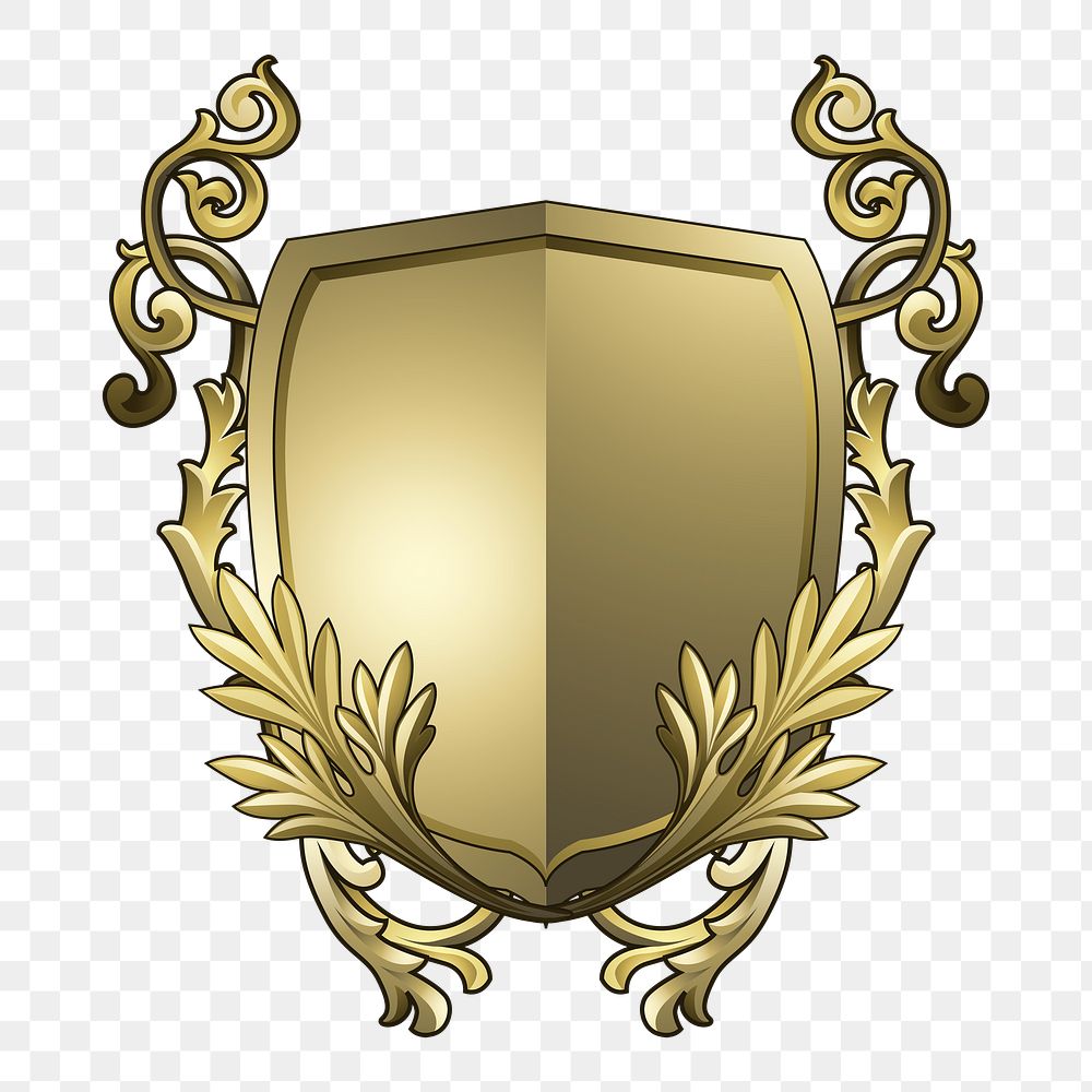 Png golden Baroque shield element, | Free PNG - rawpixel