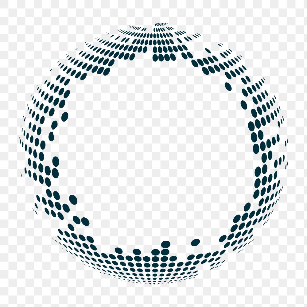 Png Halftone abstract circle element, transparent background