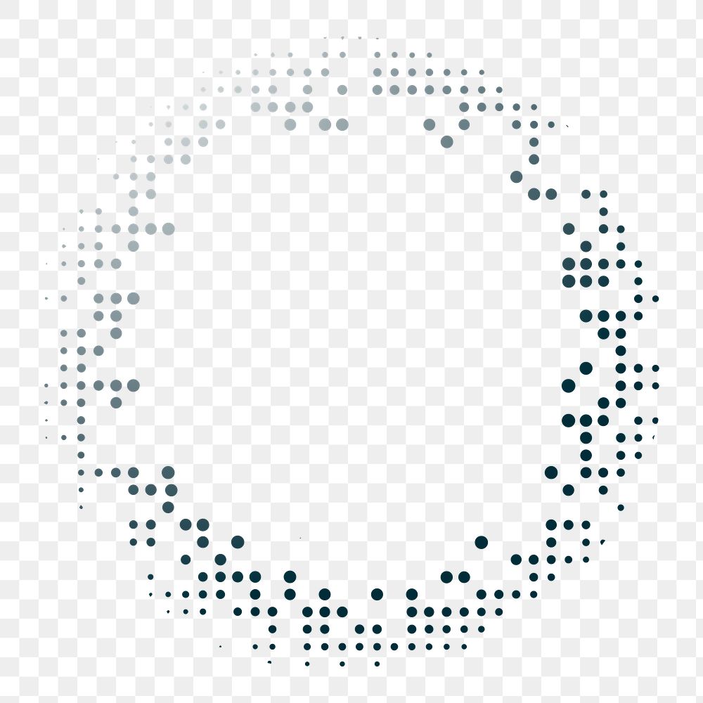 Png Halftone abstract circle element, transparent background