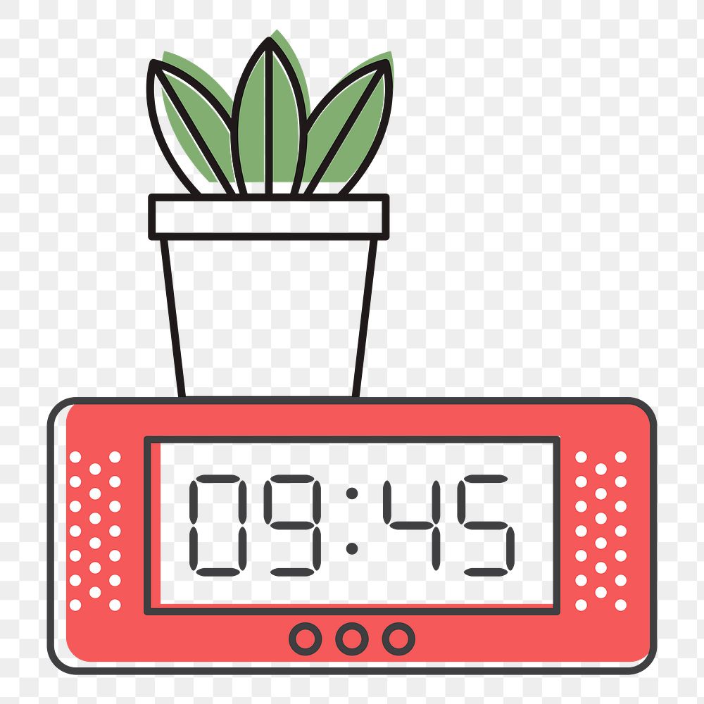Digital clock png illustration, transparent background