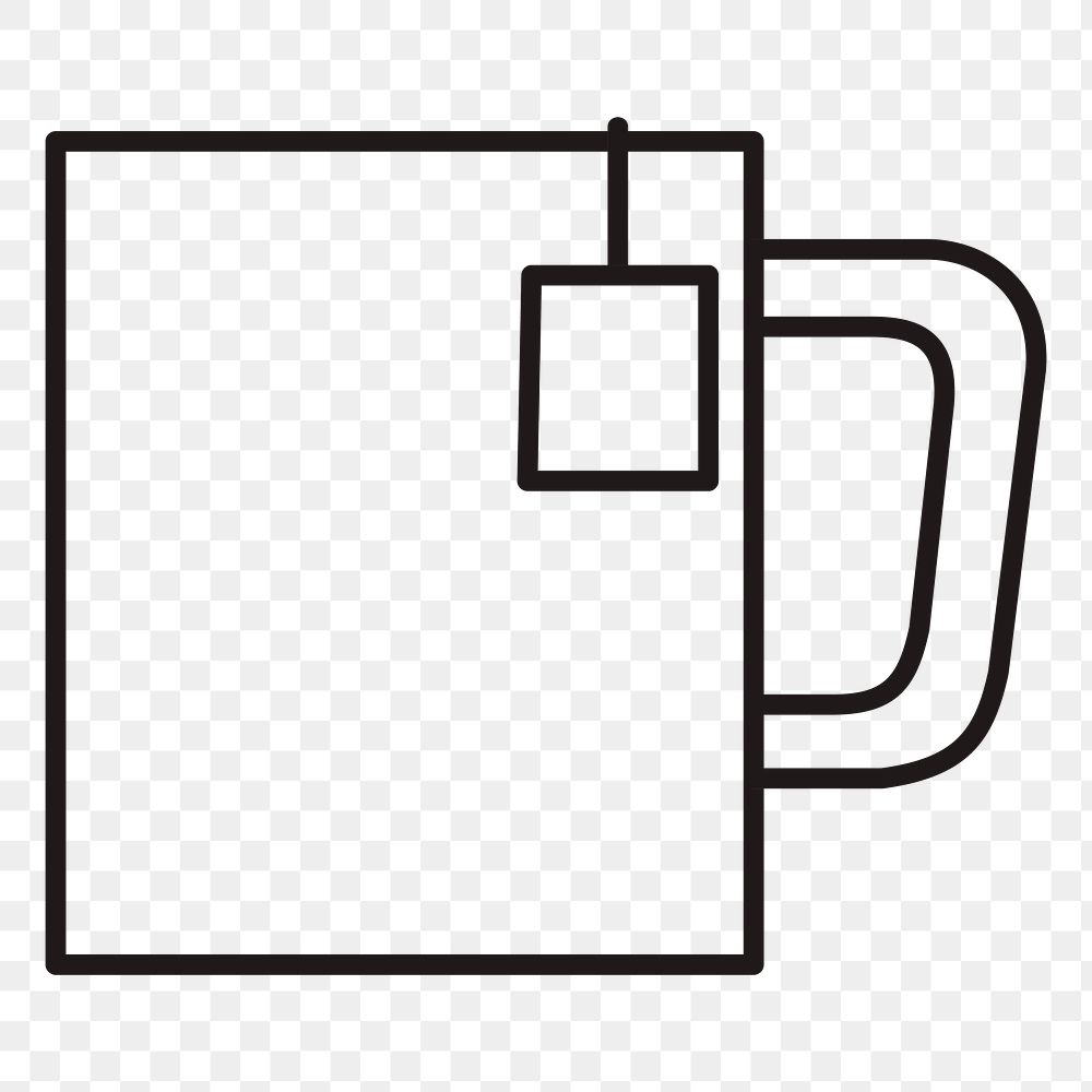 Tea mug png illustration, transparent background