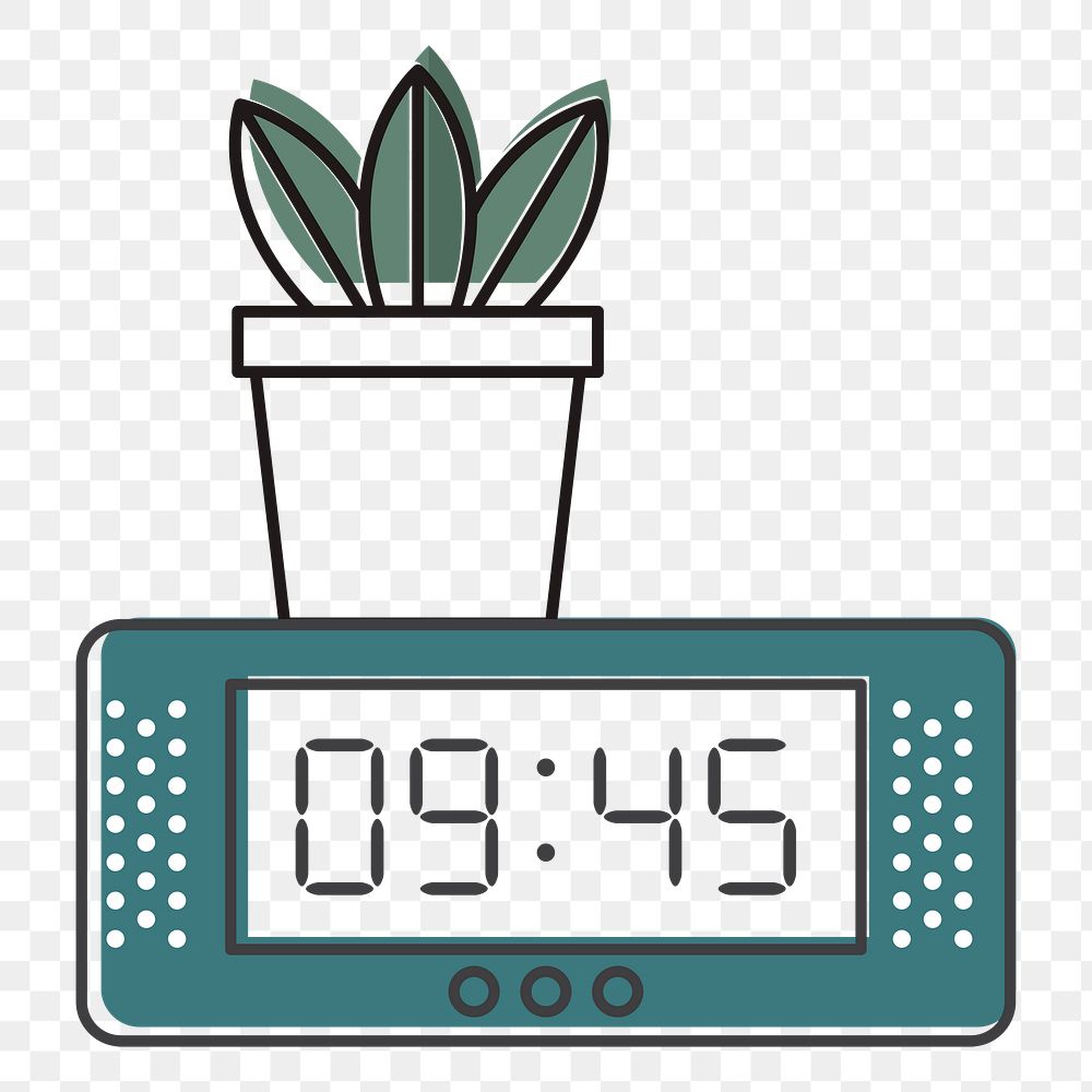 Digital clock png illustration, transparent background
