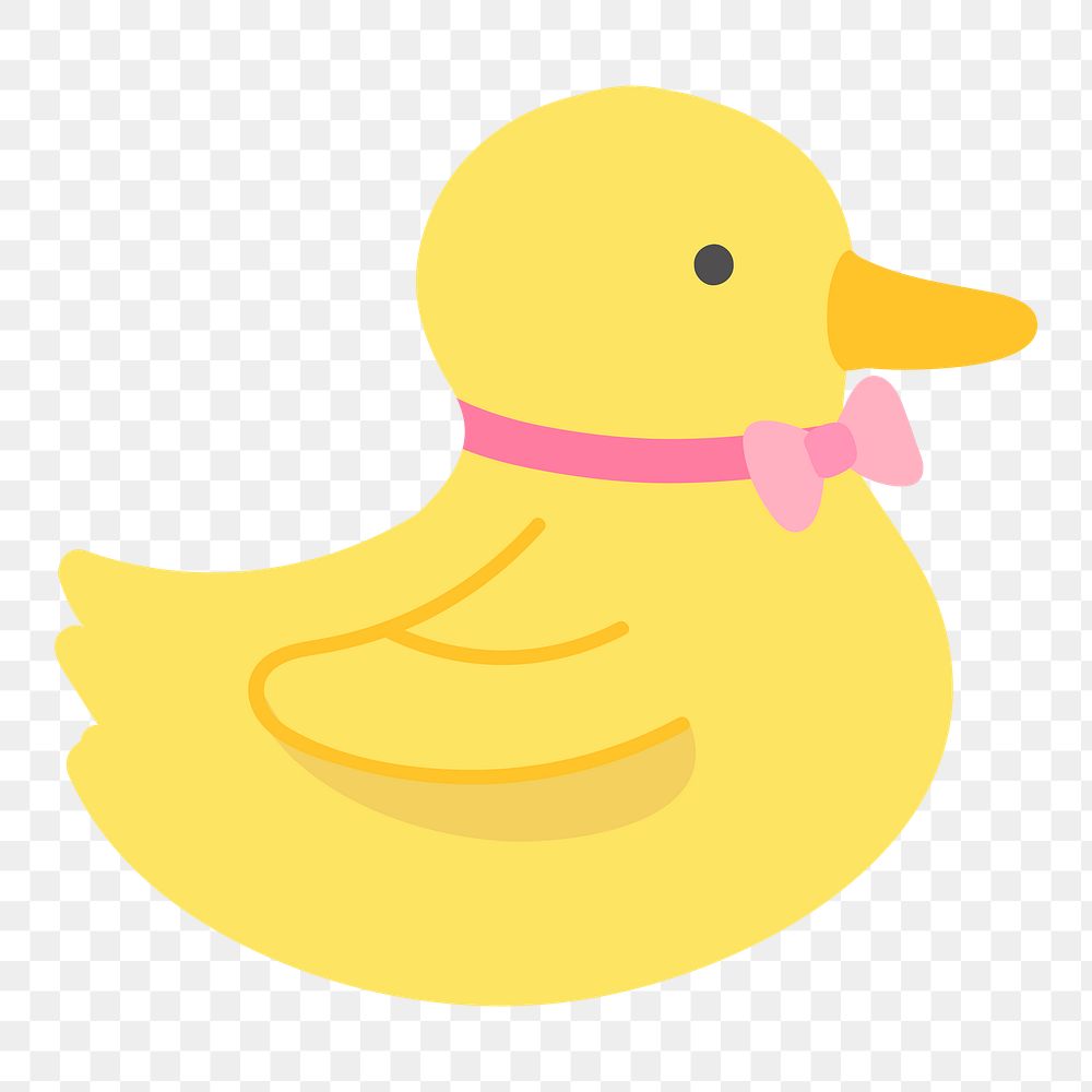 Png Yellow baby duck toy element, transparent background