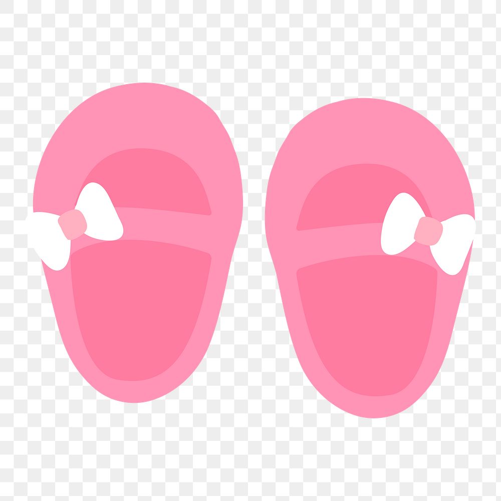 Png Cute little baby girl shoes element, transparent background