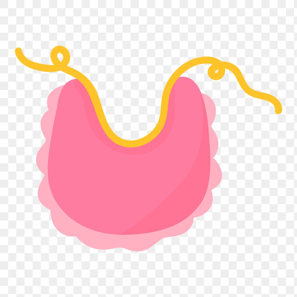 Png Cute pink baby bib element, transparent background