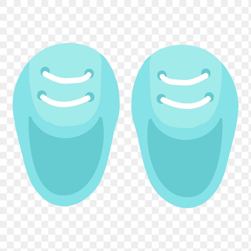 Png Cute blue baby shoes element, transparent background