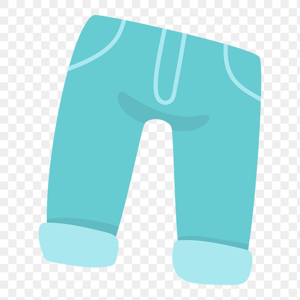 Png Cute little baby jeans element, transparent background