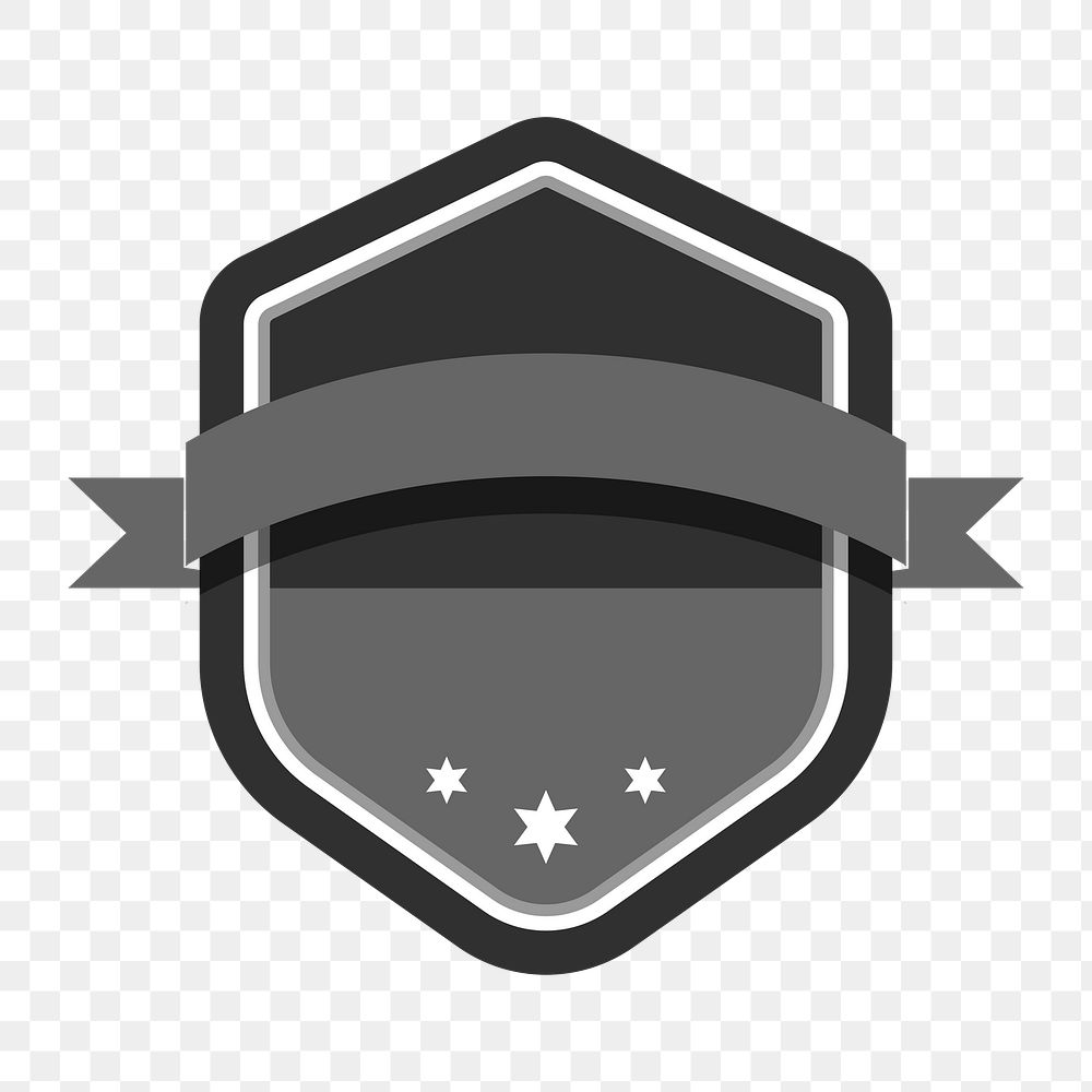 Png monotone shield  badge banner, transparent background