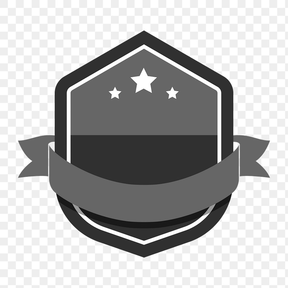 Png modern shield badge banner, transparent background