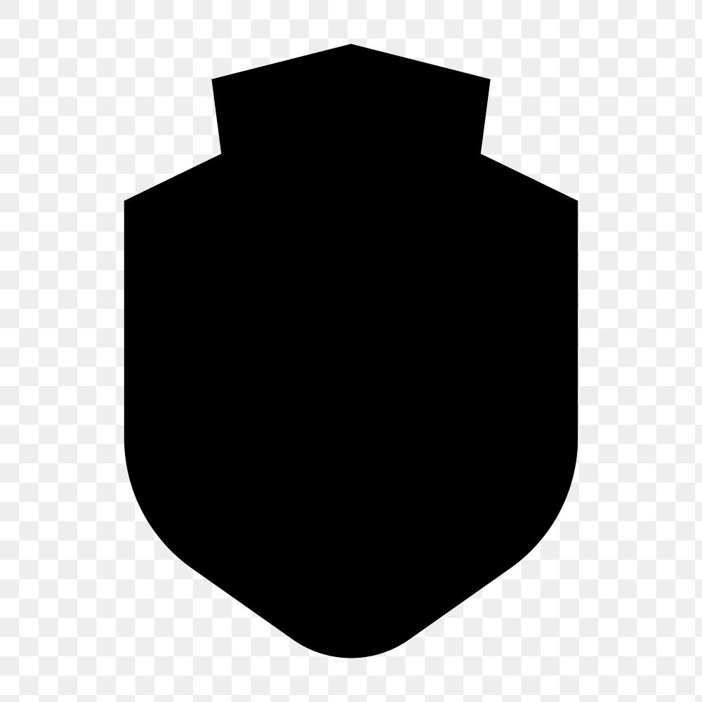 Png agent shield silhouette badge, transparent background