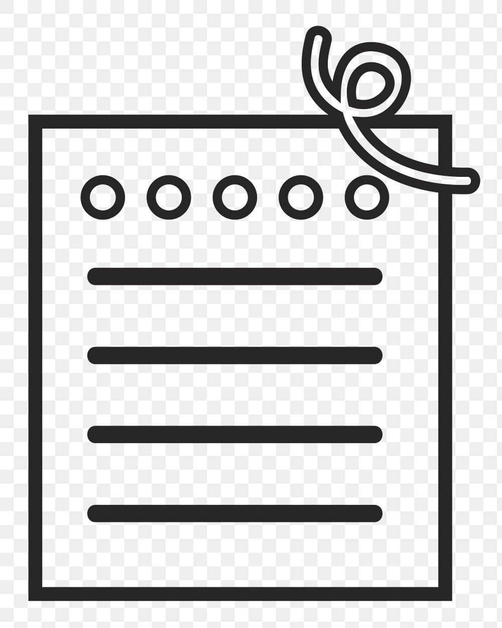Paper note   png icon, transparent background