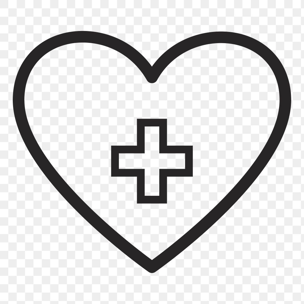 Healthy heart   png icon, transparent background