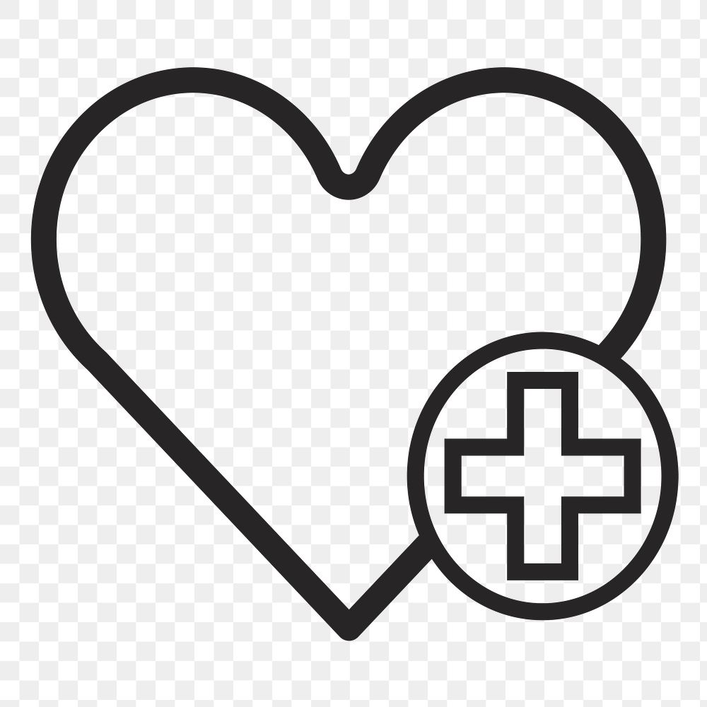 Healthy heart   png icon, transparent background