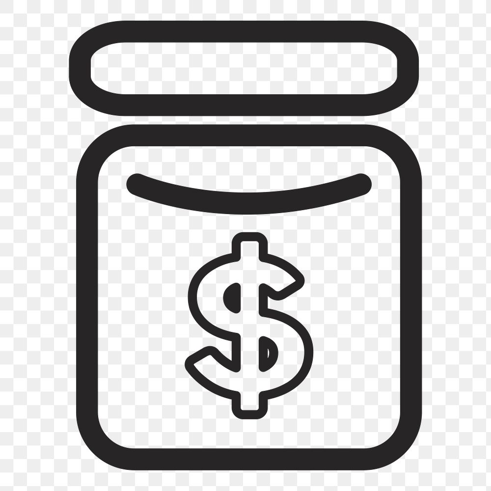 Money jar    png icon, transparent background