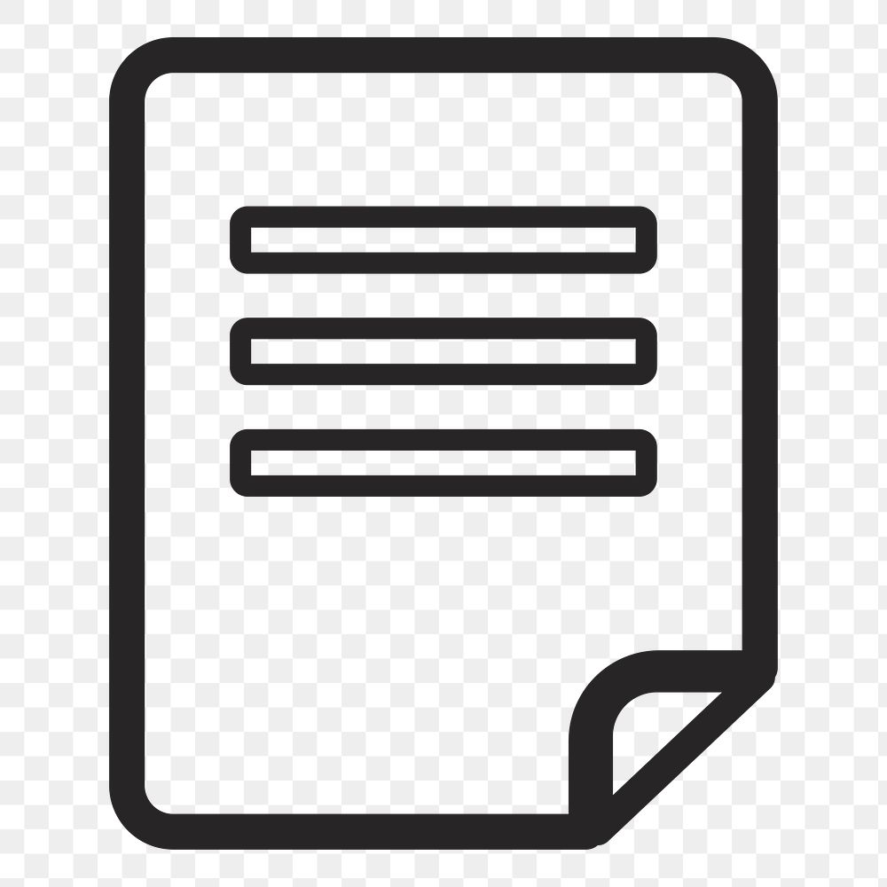 Document    png icon, transparent background