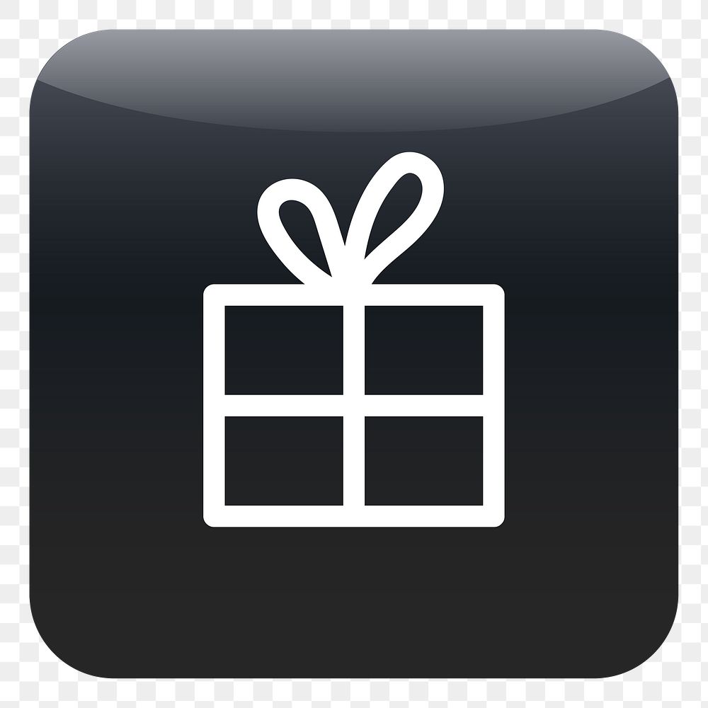 PNG Gift box icon sticker, transparent background